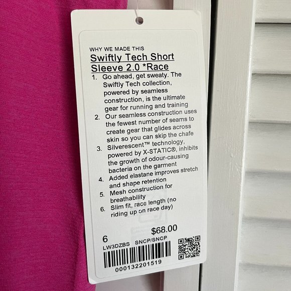 NEW with tags Lululemon Swiftly Tech Short Sleeve Shirt 2.0 *Race Length Pink 6 - Picture 4 of 15